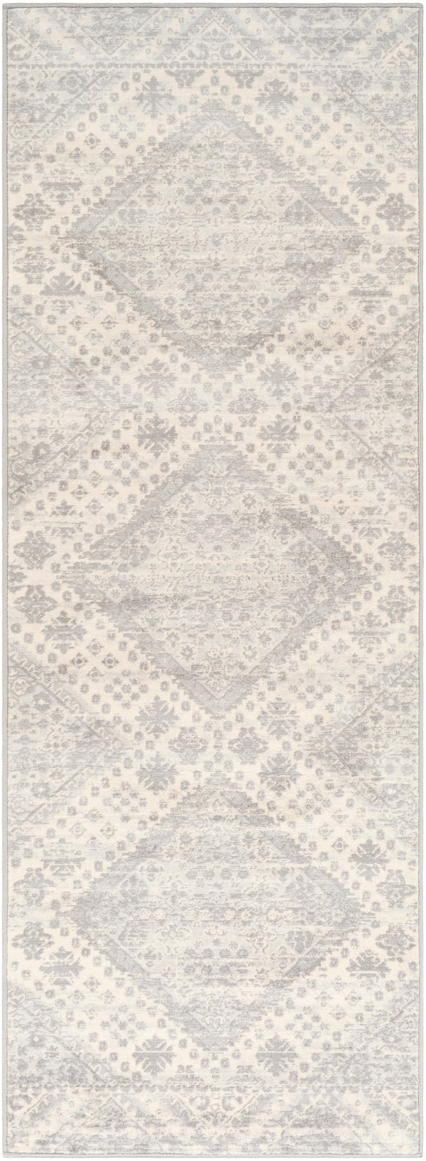 Monaco MOC-2326 Global Polypropylene Rug MOC2326-2773 Medium Gray, Silver Gray, Cream 100% Polypropylene 2'7" x 7'3"