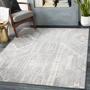Monaco MOC-2331 Global Polypropylene Rug MOC2331-810123 Medium Gray, Silver Gray, Cream 100% Polypropylene 8'10" x 12'3"
