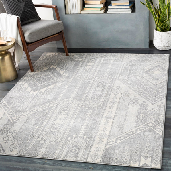 Monaco MOC-2331 Global Polypropylene Rug MOC2331-810123 Medium Gray, Silver Gray, Cream 100% Polypropylene 8'10" x 12'3"