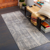 Monaco MOC-2331 Global Polypropylene Rug MOC2331-2773 Medium Gray, Silver Gray, Cream 100% Polypropylene 2'7" x 7'3"