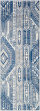 Monaco MOC-2332 Global Polypropylene Rug MOC2332-2773 Navy, Cream, Silver Gray, Medium Gray 100% Polypropylene 2'7" x 7'3"