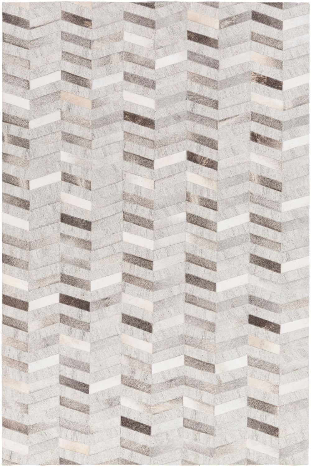 Medora MOD-1008 Modern Hair On Hide, Chenille-Viscose Rug MOD1008-913 Dark Brown, Camel, Light Gray, Cream 65% Hair On Hide, 35% Chenille-Viscose 9' x 13'