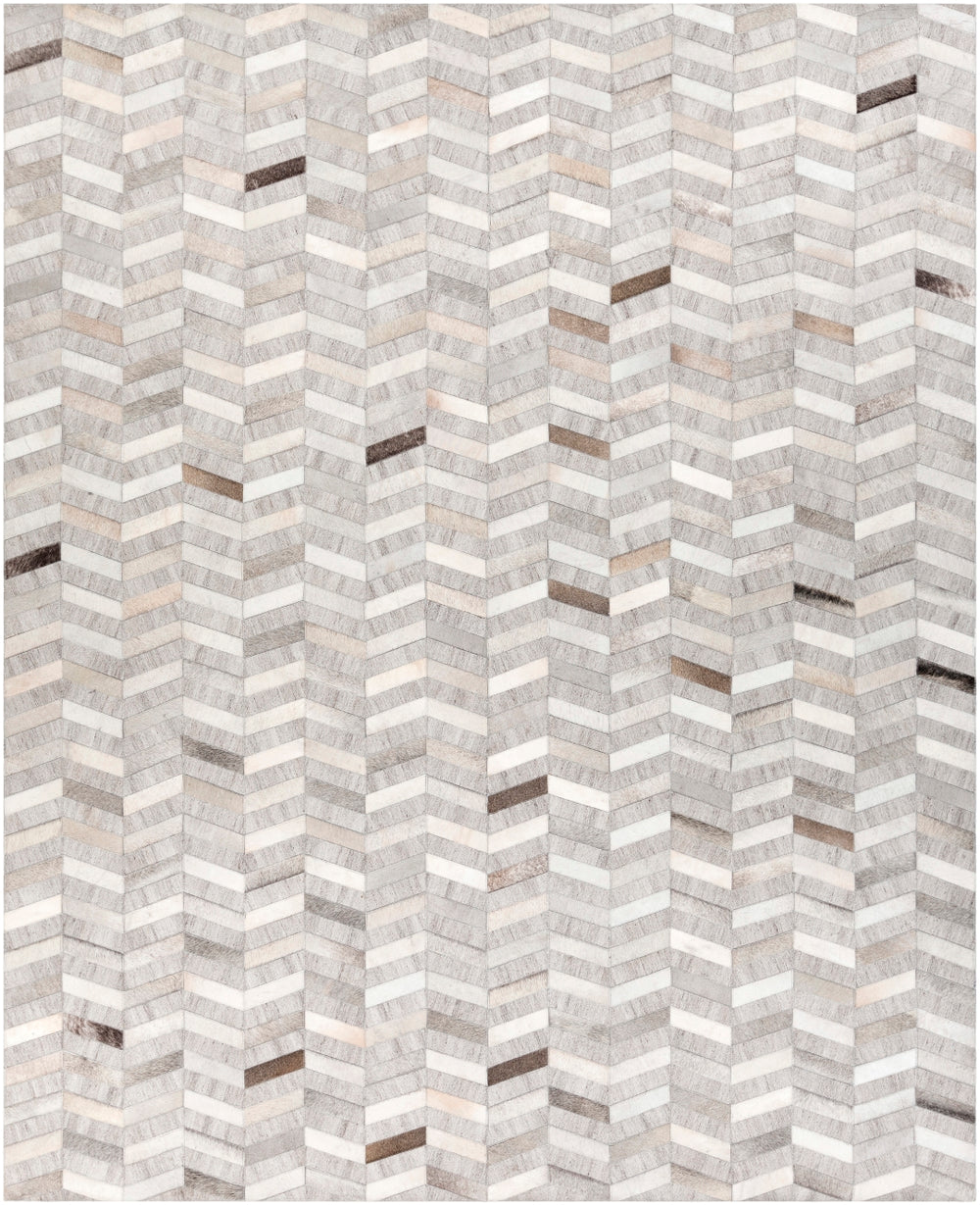 Medora MOD-1008 Modern Hair On Hide, Chenille-Viscose Rug MOD1008-913 Dark Brown, Camel, Light Gray, Cream 65% Hair On Hide, 35% Chenille-Viscose 9' x 13'