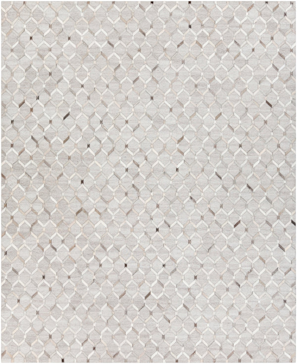 Medora MOD-1010 Modern Hair On Hide, Chenille-Viscose Rug MOD1010-810 Medium Gray, Cream, Light Gray 65% Hair On Hide, 35% Chenille-Viscose 8' x 10'