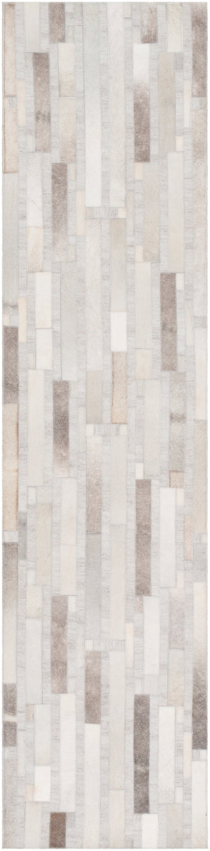 Medora MOD-1016 Modern Hair On Hide, Chenille-Viscose Rug MOD1016-28 Camel, Light Gray, Cream, Dark Brown 65% Hair On Hide, 35% Chenille-Viscose 2' x 8'