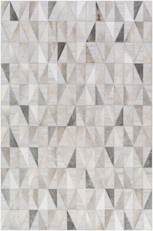 Medora MOD-1022 Rustic Viscose, Hair On Hide Rug MOD1022-576 Medium Gray, Cream, Ivory, Taupe 60% Viscose, 40% Hair On Hide 5' x 7'6"