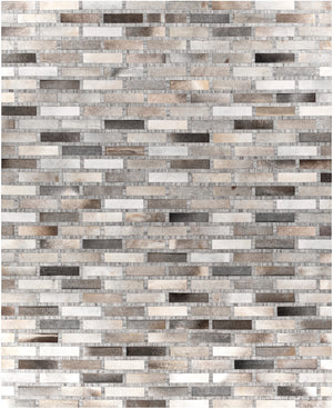 Medora MOD-1023 Rustic Hair On Hide, Viscose, Wool Rug MOD1023-810 Light Gray, Dark Brown, Ivory, Black, Taupe, Medium Gray 60% Hair On Hide, 20% Viscose, 20% Wool 8' x 10'