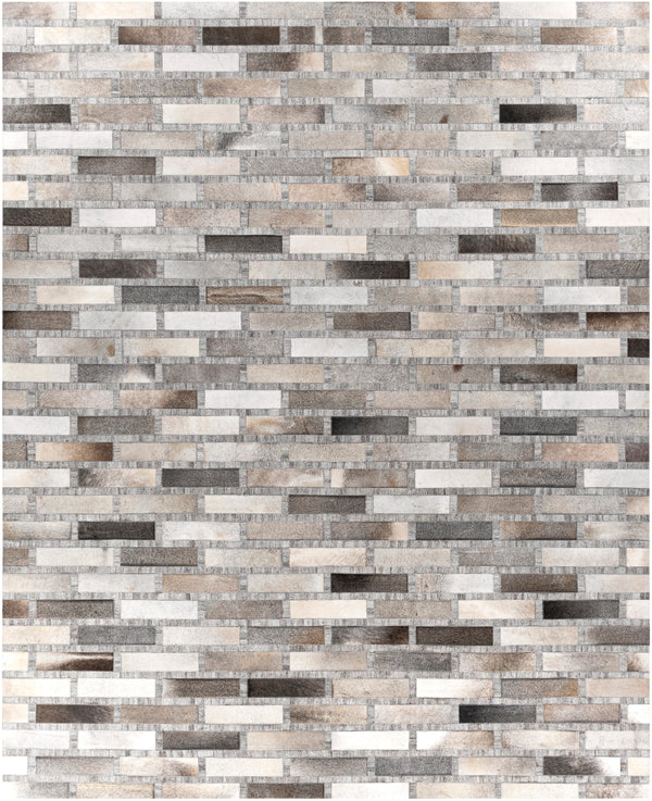 Medora MOD-1023 Rustic Hair On Hide, Viscose, Wool Rug MOD1023-810 Light Gray, Dark Brown, Ivory, Black, Taupe, Medium Gray 60% Hair On Hide, 20% Viscose, 20% Wool 8' x 10'