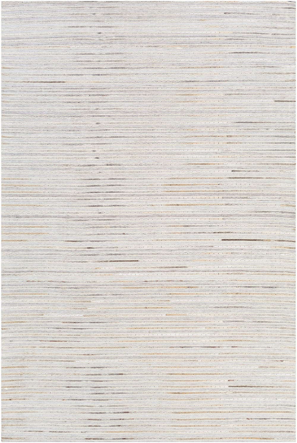 Medora MOD-1024 Rustic Wool, Hair On Hide, Viscose Rug MOD1024-913 Light Gray, Dark Brown, Ivory, Black, Taupe, Medium Gray, Khaki 50% Wool, 30% Hair On Hide, 20% Viscose 9' x 13'