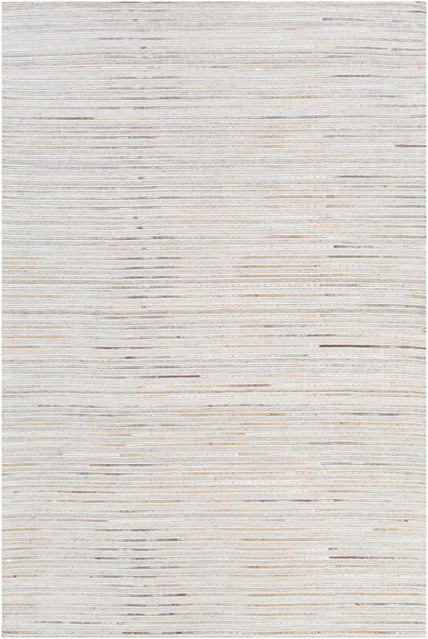 Medora MOD-1024 Rustic Wool, Hair On Hide, Viscose Rug MOD1024-913 Light Gray, Dark Brown, Ivory, Black, Taupe, Medium Gray, Khaki 50% Wool, 30% Hair On Hide, 20% Viscose 9' x 13'