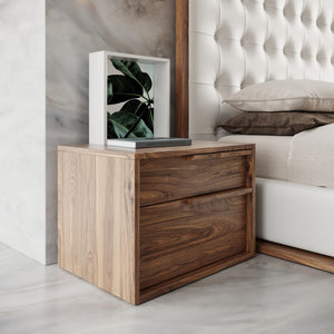 VIG Furniture Modrest Amberlie - Modern Walnut Nightstand VGMABR-96-WAL-NS