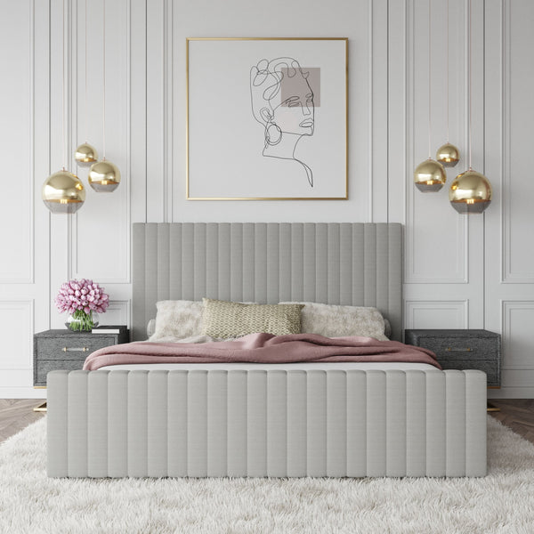 VIG Furniture Modrest Beverly - Modern Grey Velvet Bed VGJYJY-653-XGRY-BED