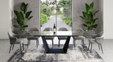 Modrest Bronwin - Modern Glass & Black Metal Extendable Dining Table