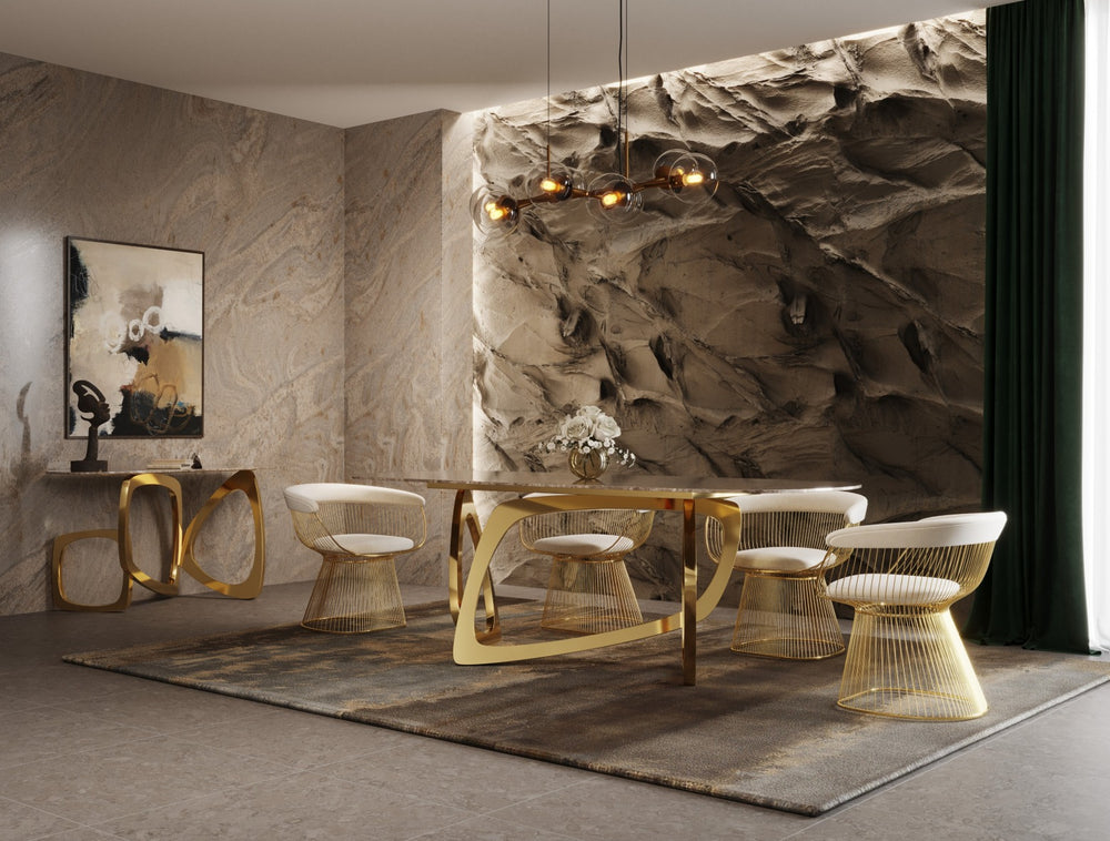 VIG Furniture Modrest Colton - Modern Brown & Gold Dining Table VGZAT112-BRN-DT