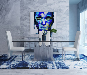 VIG Furniture Modrest Edwin Modern Glass & Stainless Steel Dining Table VGVCT1828