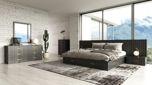 VIG Furniture Modrest Manchester- Contemporary Dark Grey Q Bedroom Set VGWD-HLF2-BED-SET-Q