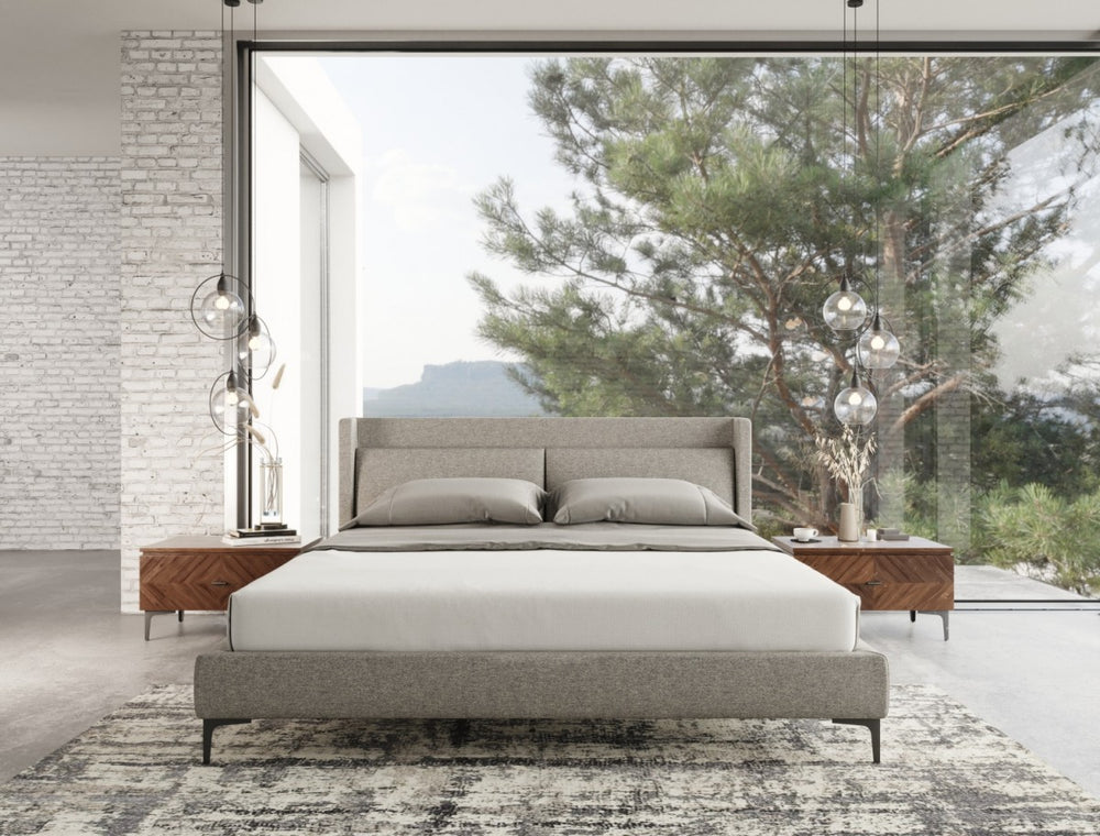 VIG Furniture Modrest Paula - Mid-Century Grey Upholstered Bed VGMABR-103 VGMABR-103