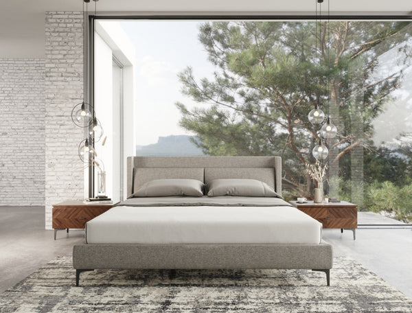 VIG Furniture Modrest Paula - Mid-Century Grey Upholstered Bed VGMABR-103 VGMABR-103