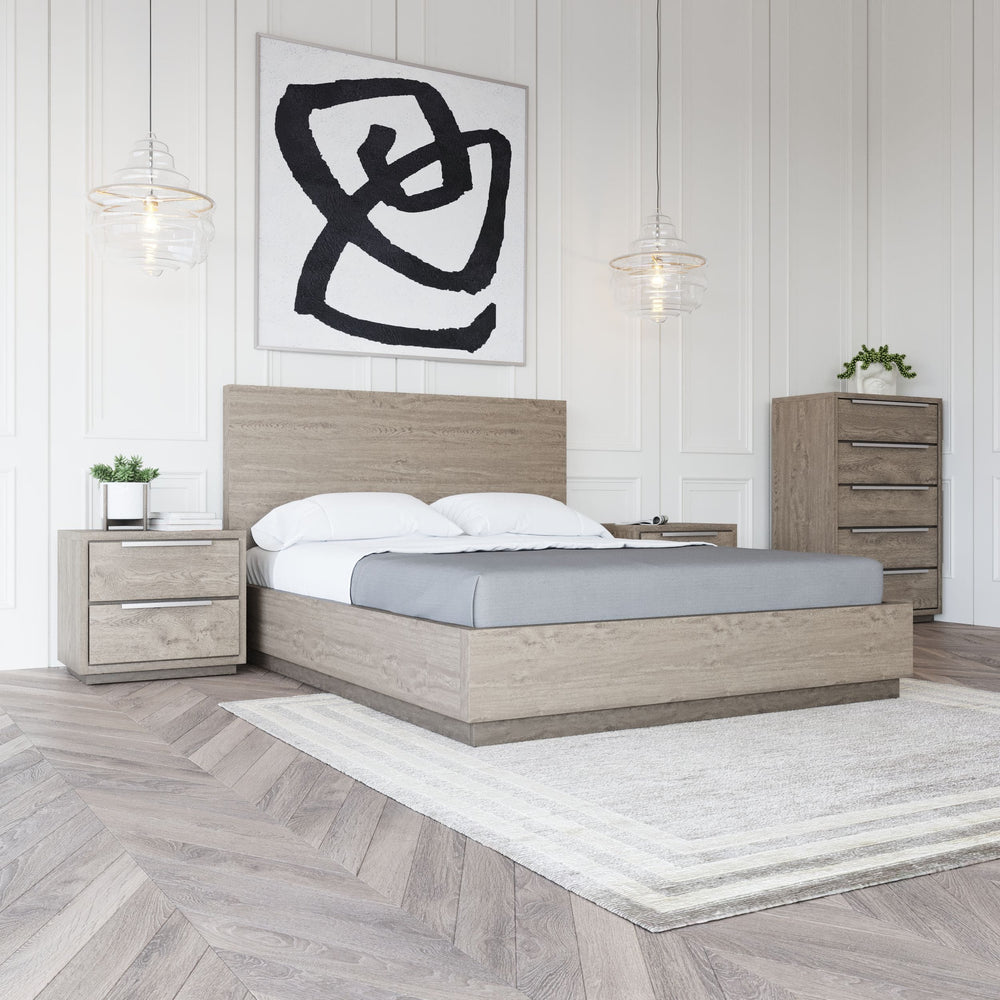 VIG Furniture Modrest Samson - Contemporary Grey and Silver Bed VGLBHAMI-KB207-01