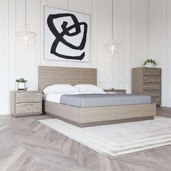 VIG Furniture Modrest Samson - Contemporary Grey and Silver Bed VGLBHAMI-KB207-01