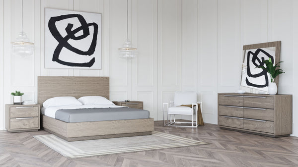VIG Furniture Modrest Samson - Contemporary Grey and Silver Bed VGLBHAMI-KB207-01