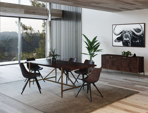 VIG Furniture Modrest Shane - Modern Acacia & Brass Dining Table VGNX-MEMPHIS-20179