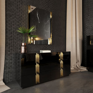 VIG Furniture Modrest Token Modern Black & Gold Bedroom Set VGVCBD815-SET