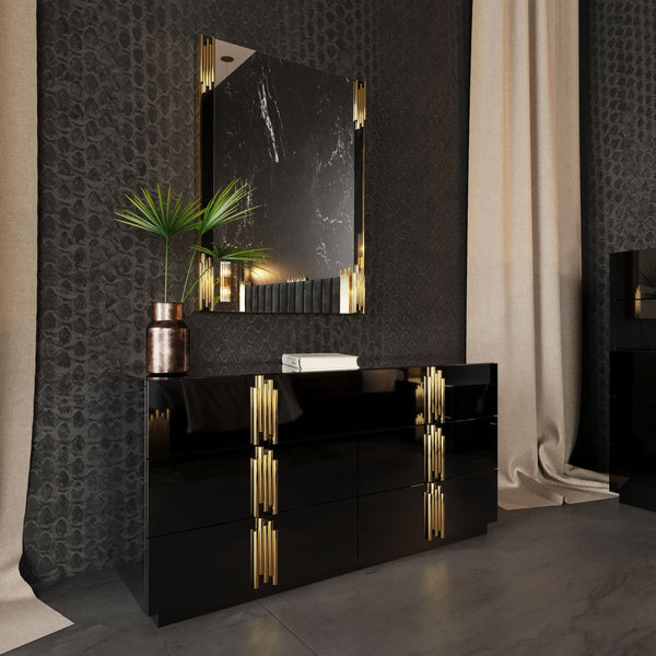 VIG Furniture Modrest Token Modern Black & Gold Bedroom Set VGVCBD815-SET