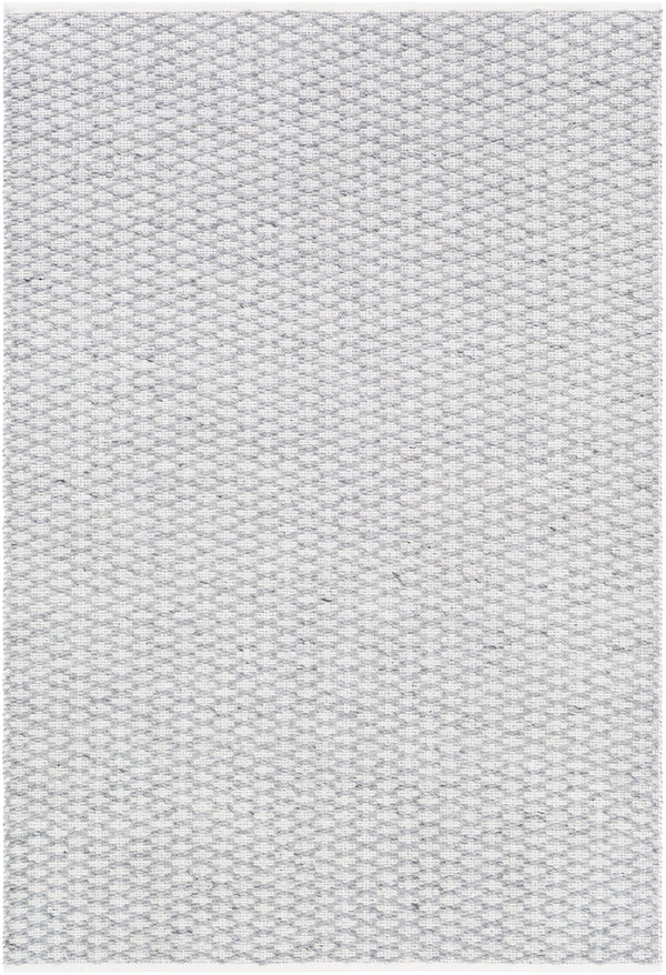 Modena MOE-1003 Modern Polyester Rug MOE1003-576 Medium Gray, White 100% Polyester 5' x 7'6"