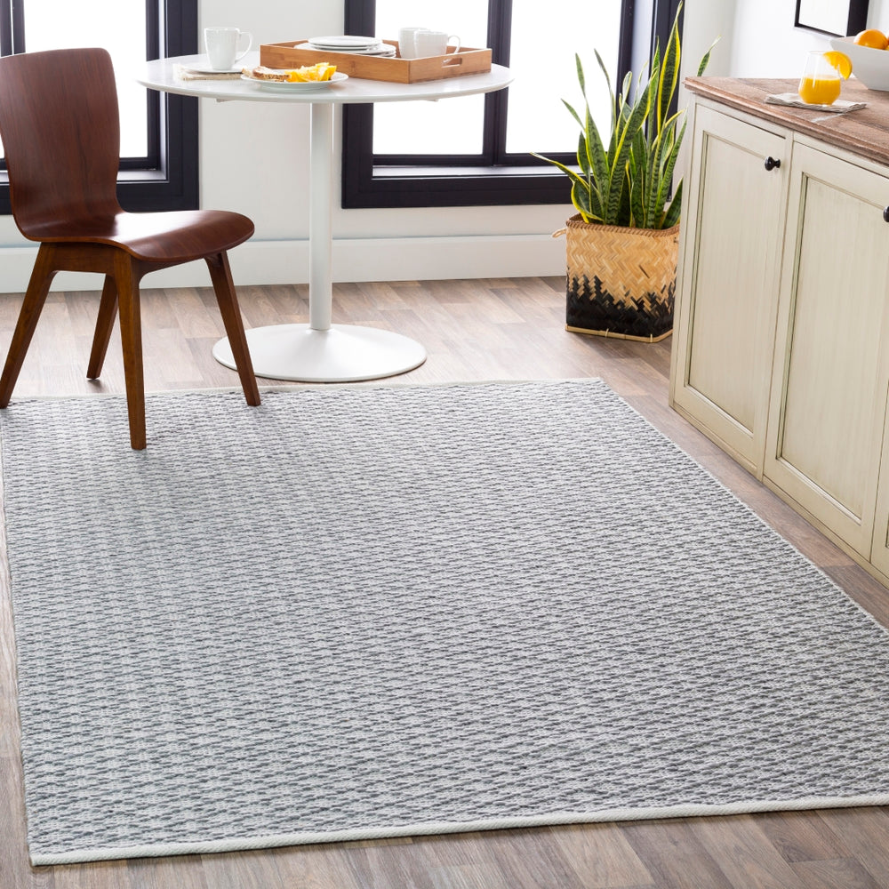 Modena MOE-1003 Modern Polyester Rug MOE1003-810 Medium Gray, White 100% Polyester 8' x 10'