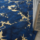 Nourison Symmetry SMM09 Artistic Handmade Tufted Indoor Area Rug Navy 7'9" x 9'9" 99446709592
