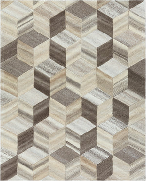 Mountain MOI-1016 Modern Wool Rug MOI1016-810 Taupe, Ivory, Charcoal, Butter, Khaki, Camel, Cream 100% Wool 8' x 10'