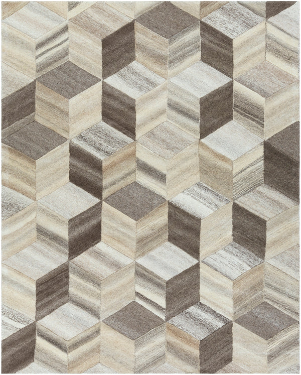 Mountain MOI-1016 Modern Wool Rug MOI1016-810 Taupe, Ivory, Charcoal, Butter, Khaki, Camel, Cream 100% Wool 8' x 10'