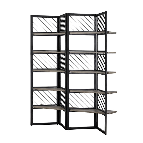 VIG Furniture Modrest Grimaldi Modern Concrete & Black Metal Shelf VGLBMONA-SH153-02