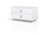 A&X Victoria Modern White Crocodile Nightstand