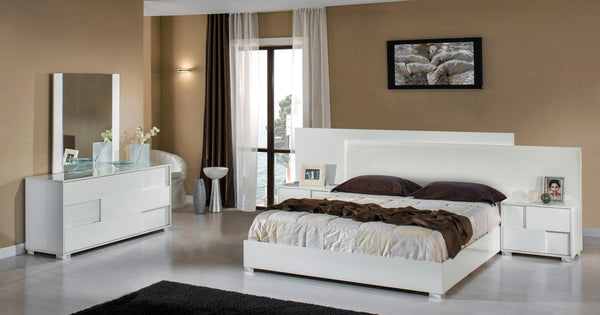 VIG Furniture Modrest Monza Italian Modern White Bedroom Set VGACMONZA-SET