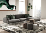 VIG Furniture Modrest Monza - Italian Right Facing Grey Nubuck Leather Sectional Sofa VGFD-MONZA-G-RF