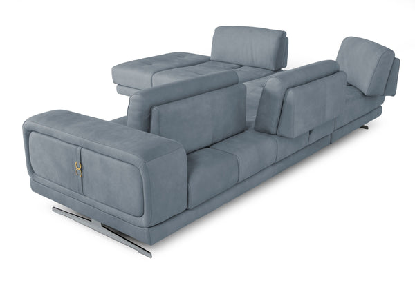 VIG Furniture Coronelli Collezioni Mood - Contemporary Blue Leather Left Facing Sectional Sofa VGCCMOOD-SPAZIO-BLUE-LAF