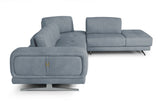 VIG Furniture Coronelli Collezioni Mood - Contemporary Blue Leather Right Facing Sectional Sofa VGCCMOOD-SPAZIO-BLUE-RAF