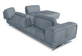 VIG Furniture Coronelli Collezioni Mood - Contemporary Blue Leather Right Facing Sectional Sofa VGCCMOOD-SPAZIO-BLUE-RAF