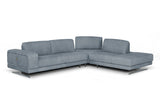 VIG Furniture Coronelli Collezioni Mood - Contemporary Blue Leather Right Facing Sectional Sofa VGCCMOOD-SPAZIO-BLUE-RAF