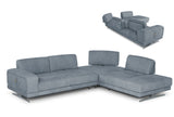 VIG Furniture Coronelli Collezioni Mood - Contemporary Blue Leather Right Facing Sectional Sofa VGCCMOOD-SPAZIO-BLUE-RAF