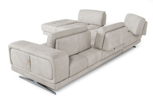 VIG Furniture Coronelli Collezioni Mood - Contemporary Light Grey Leather Left Facing Sectional Sofa VGCCMOOD-SPAZIO-LT-GRY-LAF