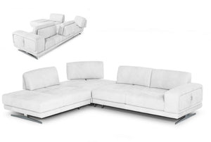 VIG Furniture Coronelli Collezioni Mood - Italian White Leather Left Facing Sectional Sofa  VGCCMOOD-SPAZIO-100-WHT-LAF-SECT
