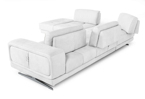VIG Furniture Coronelli Collezioni Mood - Italian White Leather Left Facing Sectional Sofa  VGCCMOOD-SPAZIO-100-WHT-LAF-SECT