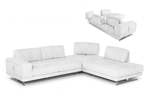 VIG Furniture Coronelli Collezioni Mood - Italian White Leather Right Facing Sectional Sofa  VGCCMOOD-SPAZIO-100-WHT-RAF-SECT
