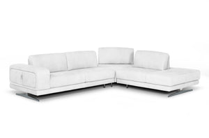 VIG Furniture Coronelli Collezioni Mood - Italian White Leather Right Facing Sectional Sofa  VGCCMOOD-SPAZIO-100-WHT-RAF-SECT