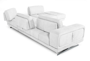 VIG Furniture Coronelli Collezioni Mood - Italian White Leather Right Facing Sectional Sofa  VGCCMOOD-SPAZIO-100-WHT-RAF-SECT