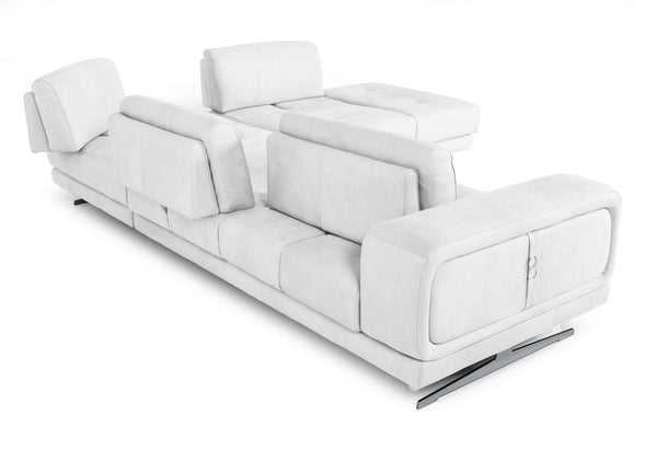 VIG Furniture Coronelli Collezioni Mood - Italian White Leather Right Facing Sectional Sofa  VGCCMOOD-SPAZIO-100-WHT-RAF-SECT