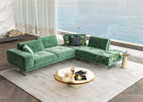 VIG Furniture Coronelli Collezioni Mood - Italian Green Velvet Right Facing Sectional Sofa  VGCCMOOD-SPAZIO-GRN-100-RAF-SECT
